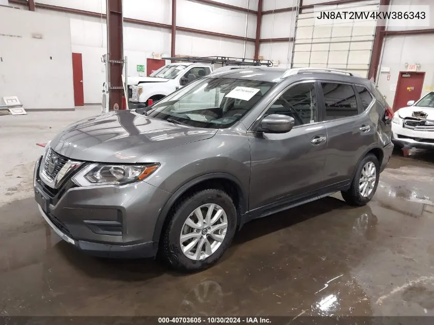 2019 Nissan Rogue S VIN: JN8AT2MV4KW386343 Lot: 40703605