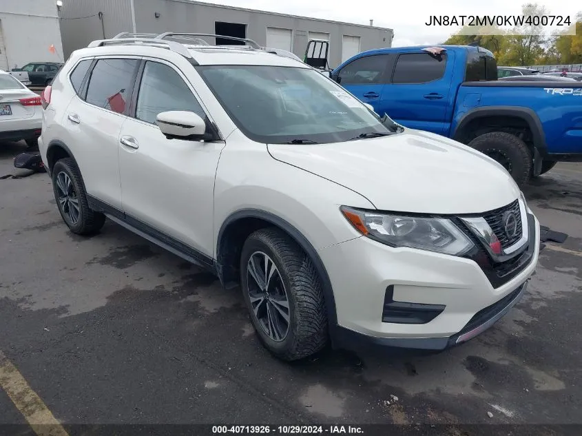 2019 Nissan Rogue Sv VIN: JN8AT2MV0KW400724 Lot: 40713926