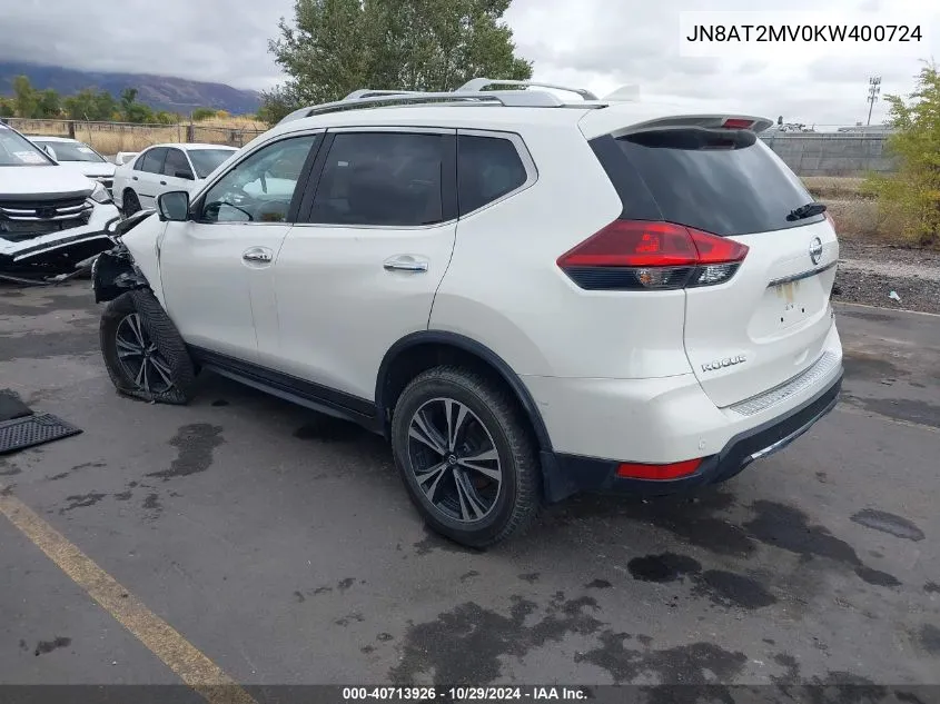 2019 Nissan Rogue Sv VIN: JN8AT2MV0KW400724 Lot: 40713926