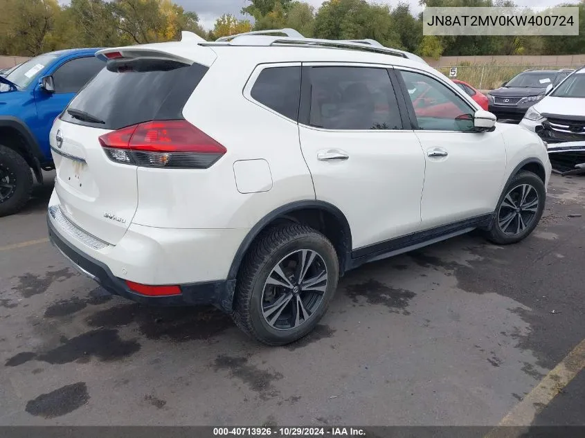 JN8AT2MV0KW400724 2019 Nissan Rogue Sv