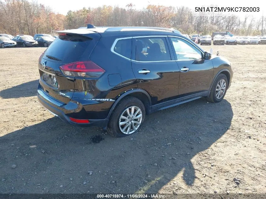 2019 Nissan Rogue S VIN: 5N1AT2MV9KC782003 Lot: 40715974