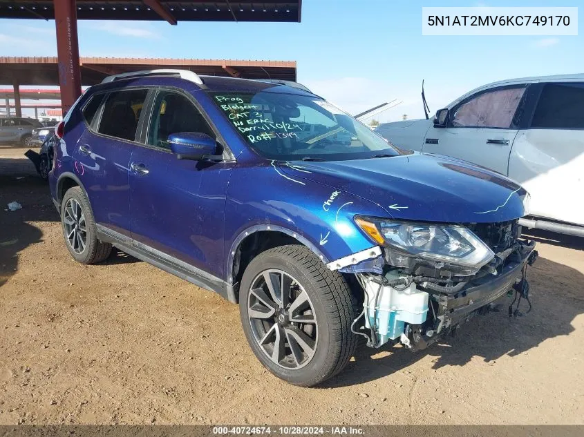 2019 Nissan Rogue Sl VIN: 5N1AT2MV6KC749170 Lot: 40724674