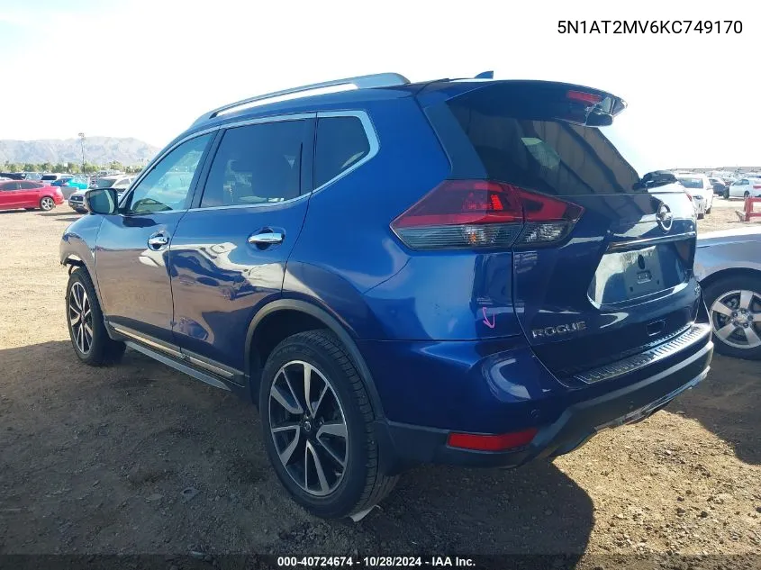 2019 Nissan Rogue Sl VIN: 5N1AT2MV6KC749170 Lot: 40724674