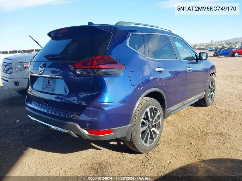 2019 Nissan Rogue Sl VIN: 5N1AT2MV6KC749170 Lot: 40724674