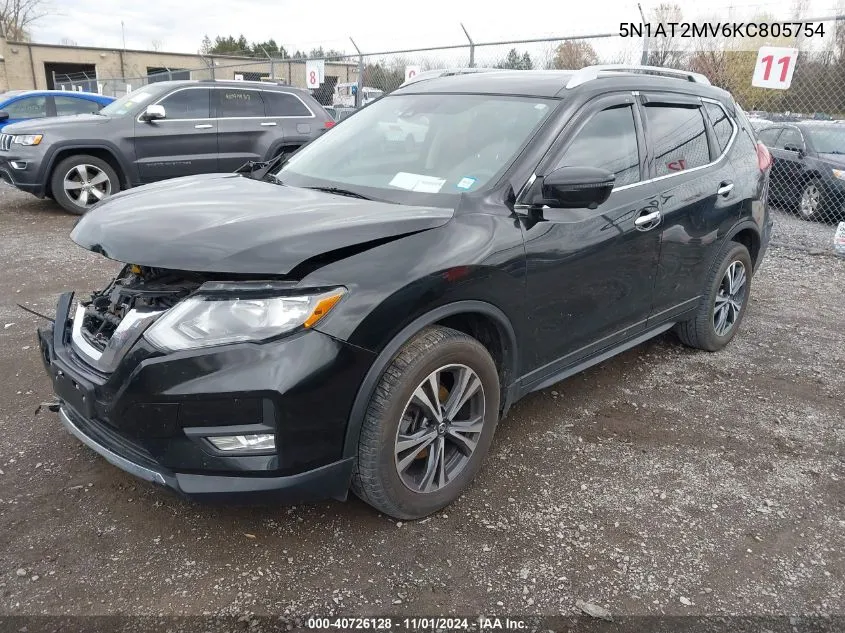 2019 Nissan Rogue S/Sl/Sv VIN: 5N1AT2MV6KC805754 Lot: 40726128