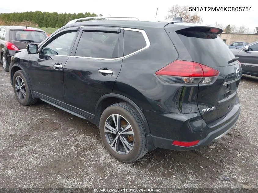 2019 Nissan Rogue S/Sl/Sv VIN: 5N1AT2MV6KC805754 Lot: 40726128