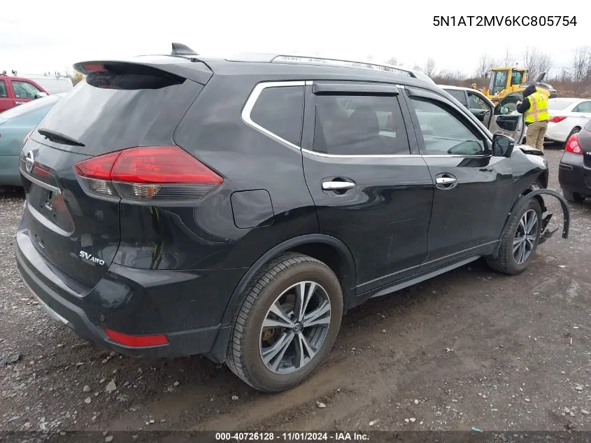 2019 Nissan Rogue S/Sl/Sv VIN: 5N1AT2MV6KC805754 Lot: 40726128