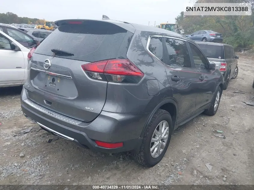 2019 Nissan Rogue S VIN: 5N1AT2MV3KC813388 Lot: 40734329