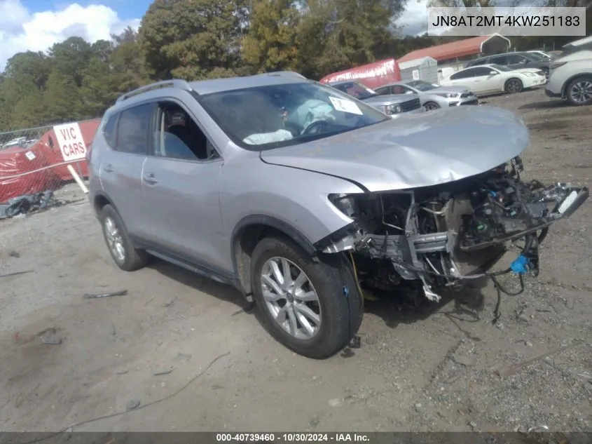 2019 Nissan Rogue Sv VIN: JN8AT2MT4KW251183 Lot: 40739460