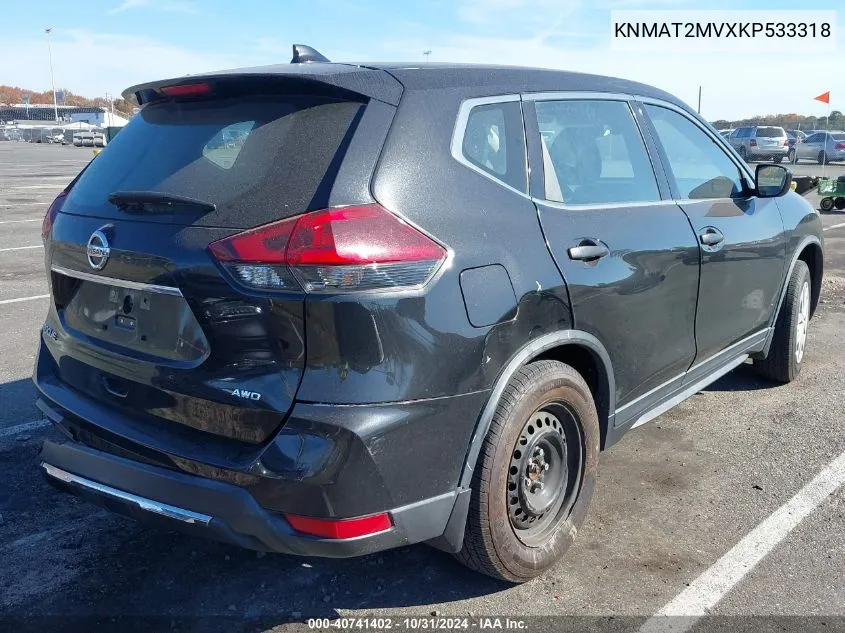 2019 Nissan Rogue S VIN: KNMAT2MVXKP533318 Lot: 40741402