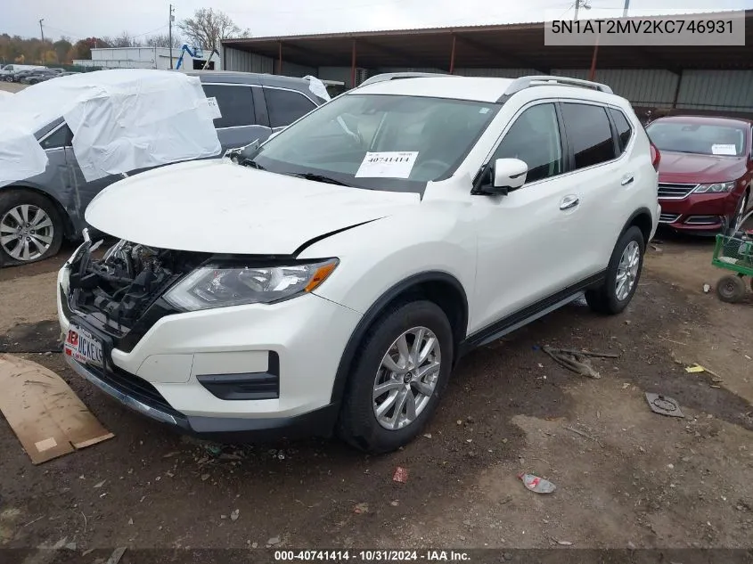 2019 Nissan Rogue Sv VIN: 5N1AT2MV2KC746931 Lot: 40741414