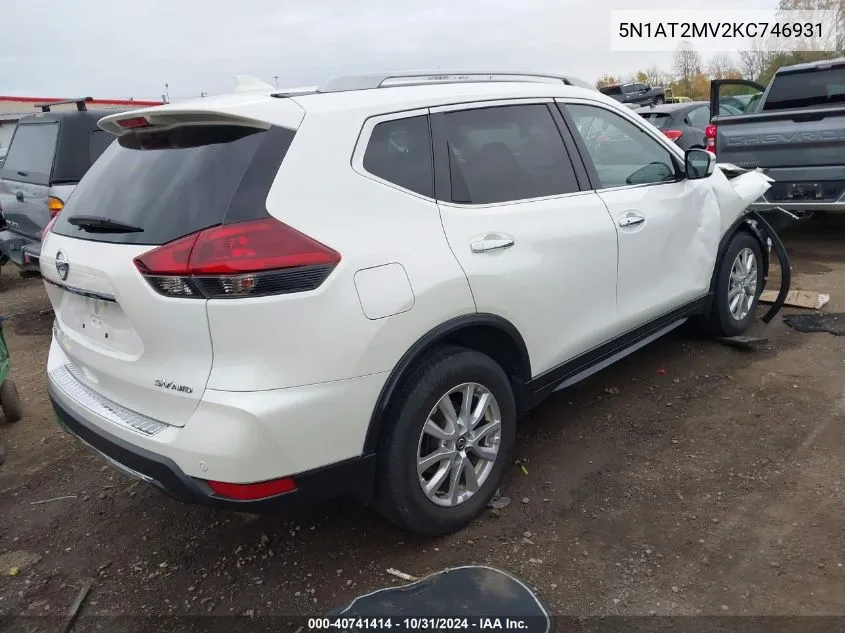 2019 Nissan Rogue Sv VIN: 5N1AT2MV2KC746931 Lot: 40741414