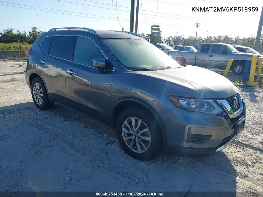 2019 Nissan Rogue Sv VIN: KNMAT2MV6KP518959 Lot: 40753438