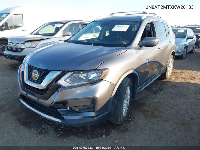 2019 Nissan Rogue Sv VIN: JN8AT2MTXKW261331 Lot: 40757933