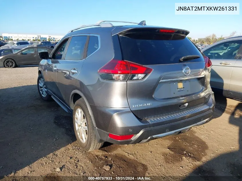 2019 Nissan Rogue Sv VIN: JN8AT2MTXKW261331 Lot: 40757933