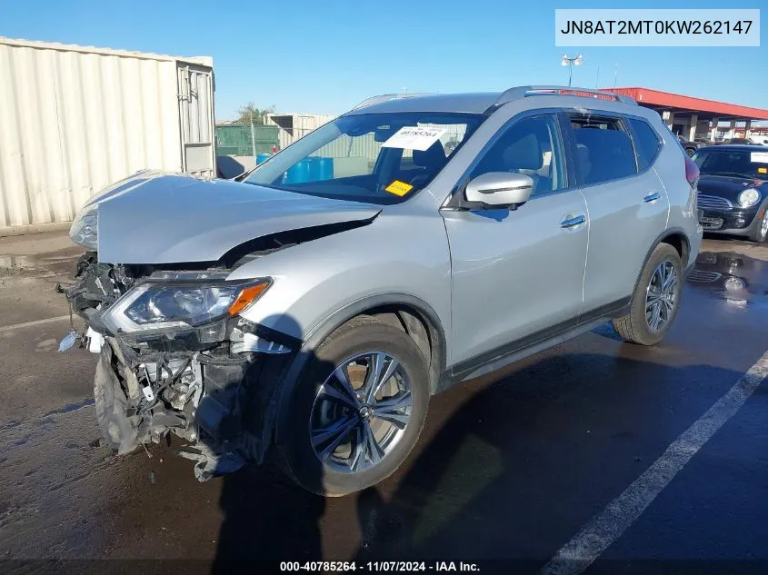 2019 Nissan Rogue Sv VIN: JN8AT2MT0KW262147 Lot: 40785264