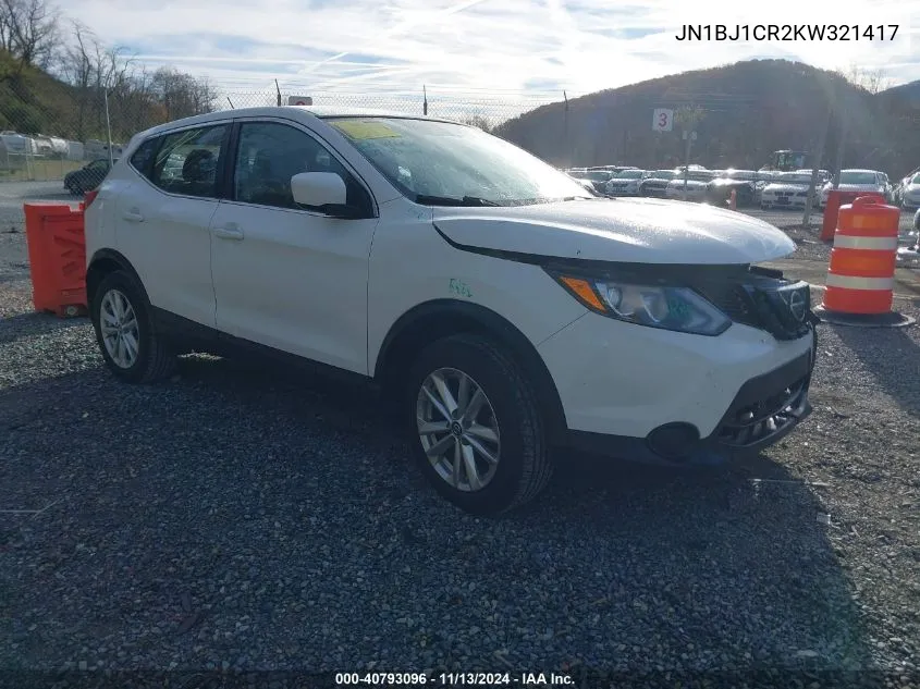 2019 Nissan Rogue Sport S VIN: JN1BJ1CR2KW321417 Lot: 40793096