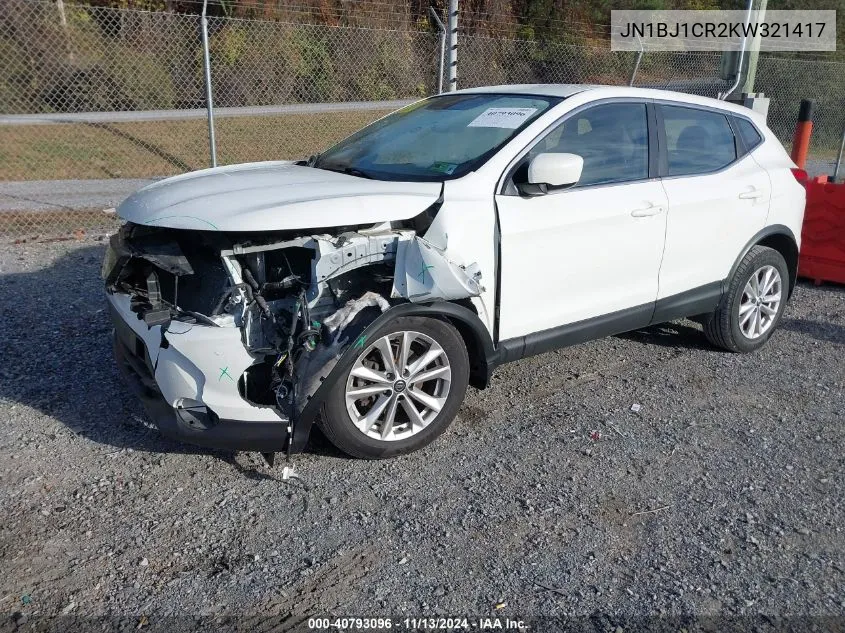 2019 Nissan Rogue Sport S VIN: JN1BJ1CR2KW321417 Lot: 40793096