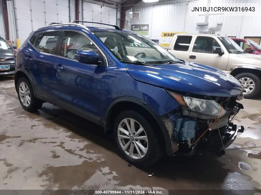 2019 Nissan Rogue Sport Sv VIN: JN1BJ1CR9KW316943 Lot: 40799944