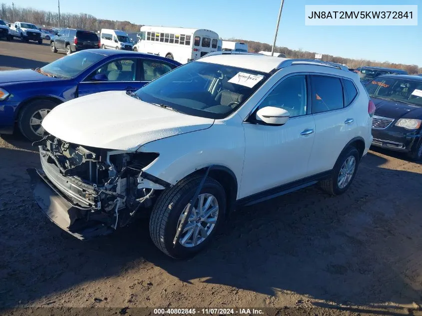 2019 Nissan Rogue Sv VIN: JN8AT2MV5KW372841 Lot: 40802845