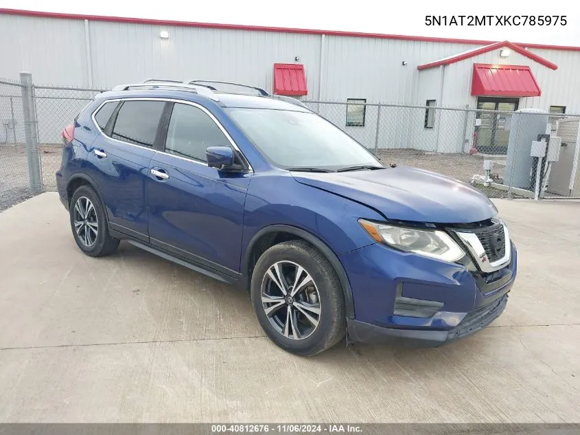 2019 Nissan Rogue Sv VIN: 5N1AT2MTXKC785975 Lot: 40812676