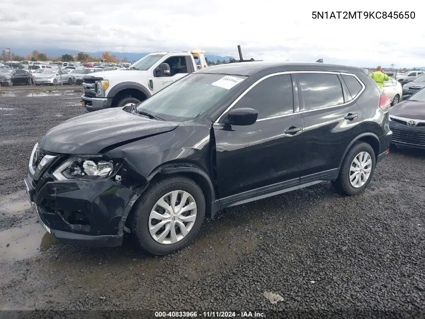 2019 Nissan Rogue S VIN: 5N1AT2MT9KC845650 Lot: 40833966