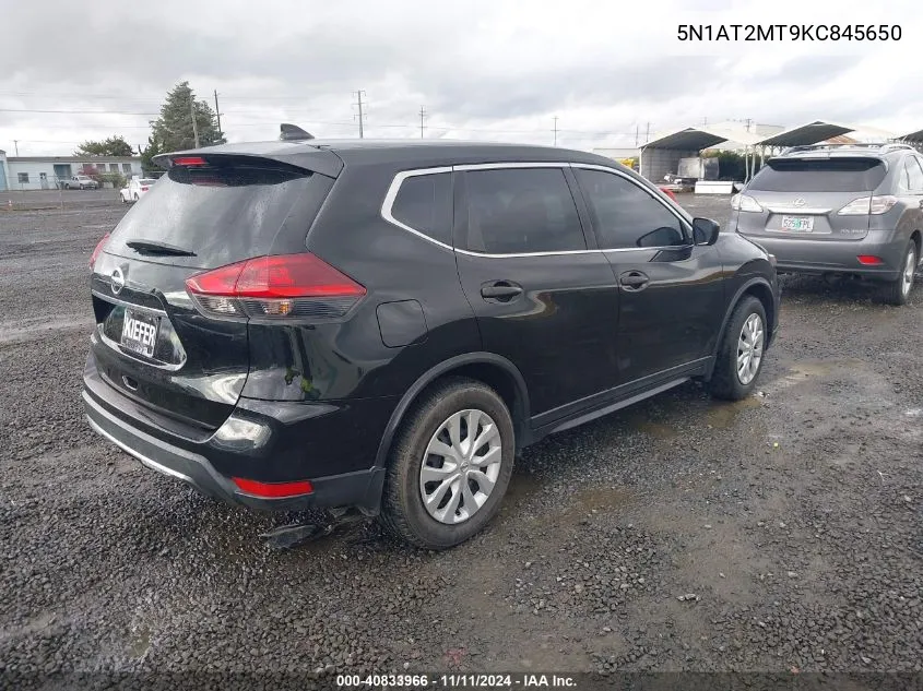 2019 Nissan Rogue S VIN: 5N1AT2MT9KC845650 Lot: 40833966