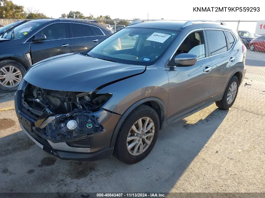 2019 Nissan Rogue Sv VIN: KNMAT2MT9KP559293 Lot: 40843407