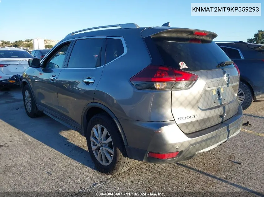 2019 Nissan Rogue Sv VIN: KNMAT2MT9KP559293 Lot: 40843407