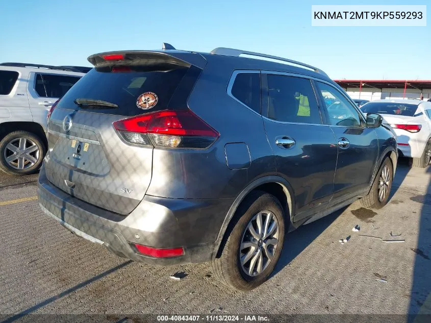 2019 Nissan Rogue Sv VIN: KNMAT2MT9KP559293 Lot: 40843407