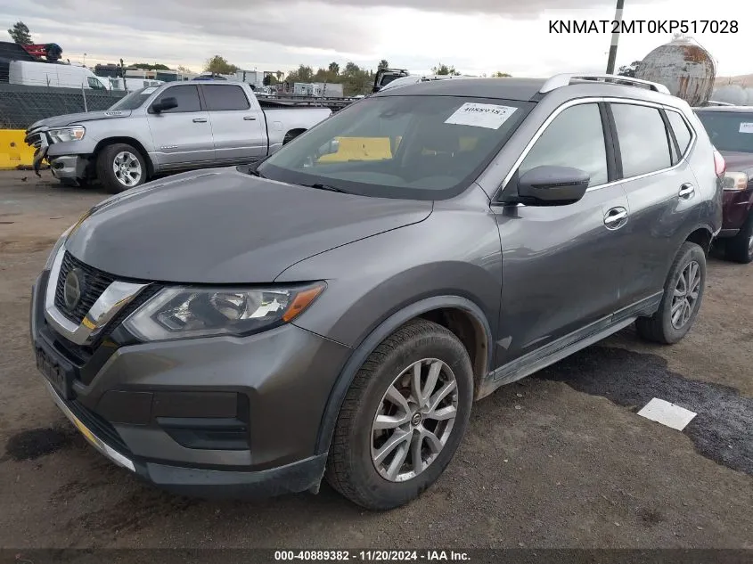 2019 Nissan Rogue Sv VIN: KNMAT2MT0KP517028 Lot: 40889382