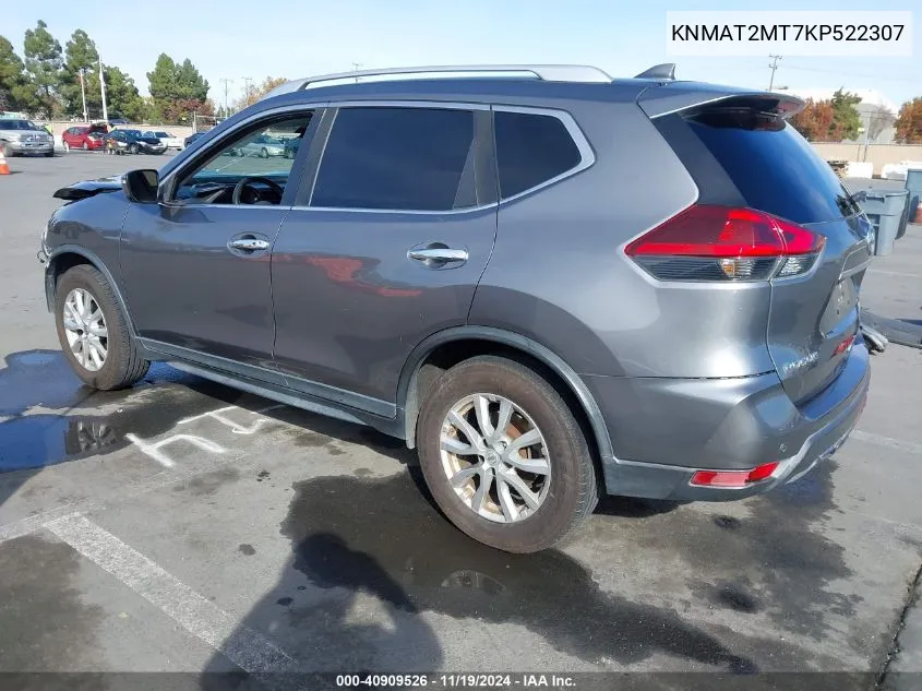 2019 Nissan Rogue Sv VIN: KNMAT2MT7KP522307 Lot: 40909526