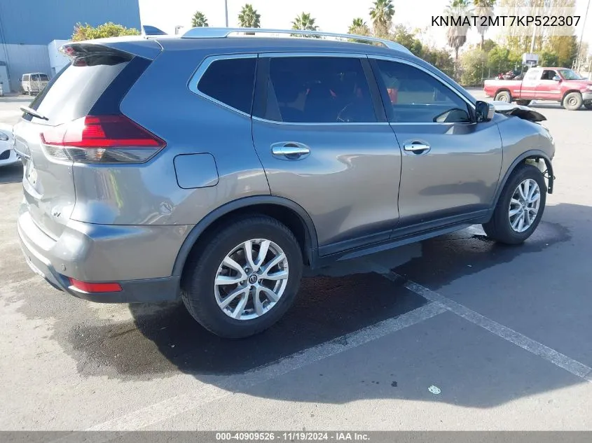 2019 Nissan Rogue Sv VIN: KNMAT2MT7KP522307 Lot: 40909526