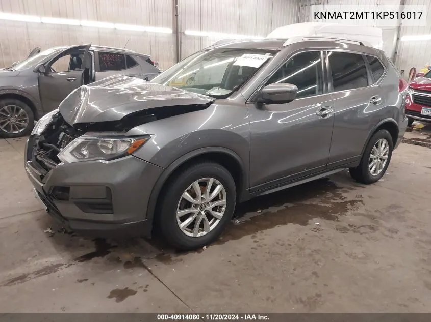 2019 Nissan Rogue Sv VIN: KNMAT2MT1KP516017 Lot: 40914060