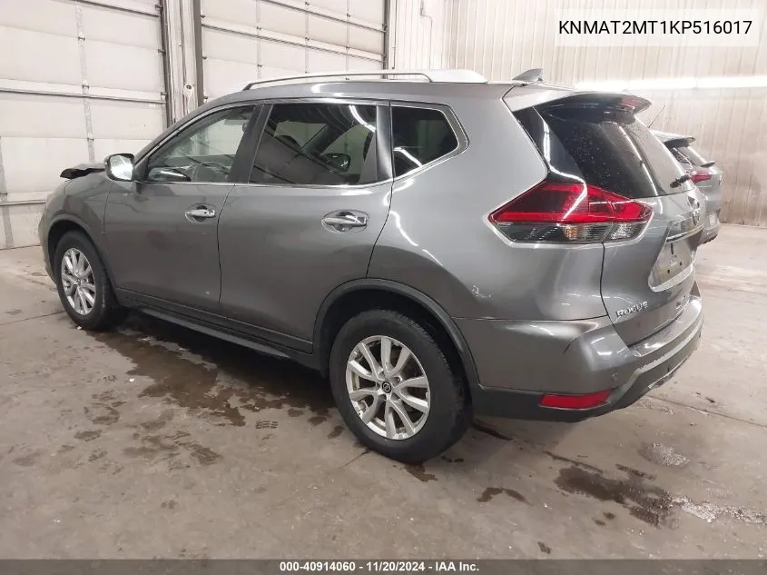 2019 Nissan Rogue Sv VIN: KNMAT2MT1KP516017 Lot: 40914060