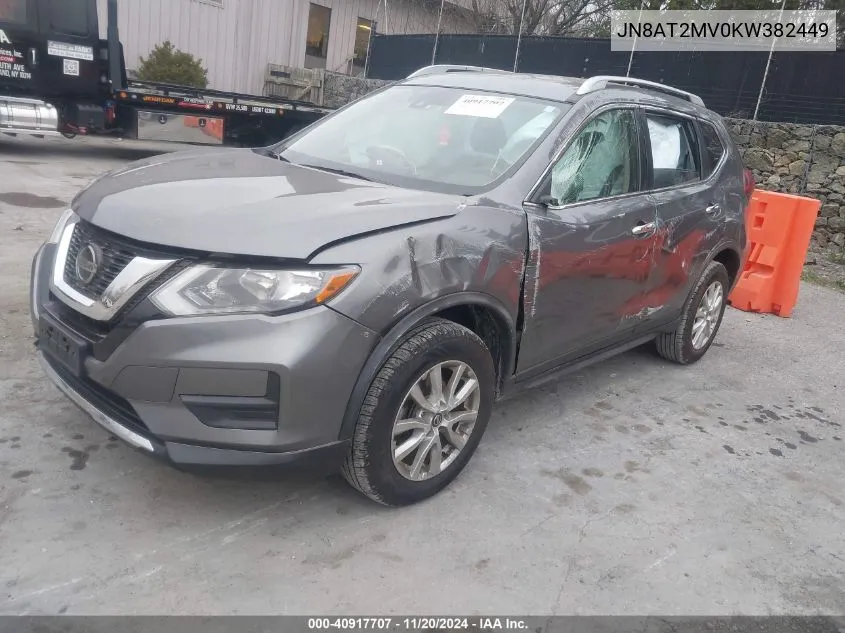 2019 Nissan Rogue Sv VIN: JN8AT2MV0KW382449 Lot: 40917707