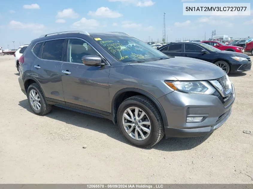 2020 Nissan Rogue S/Sl/Sv VIN: 5N1AT2MV3LC727077 Lot: 12065570