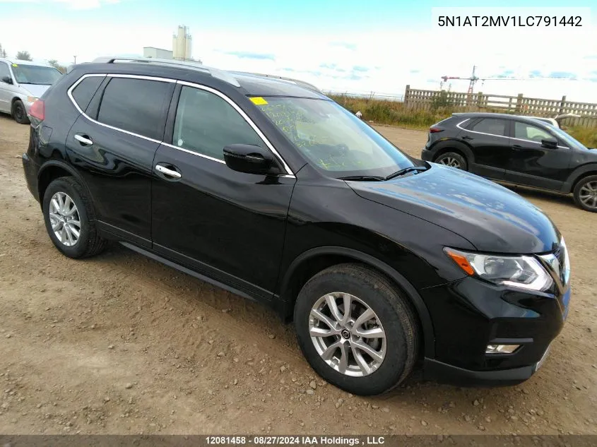 2020 Nissan Rogue S/Sl/Sv VIN: 5N1AT2MV1LC791442 Lot: 12081458