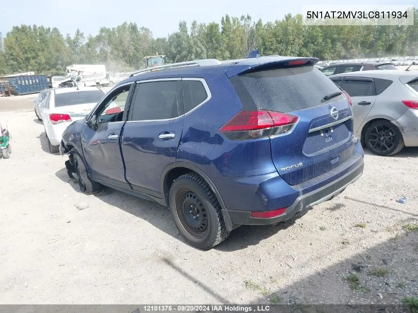 2020 Nissan Rogue VIN: 5N1AT2MV3LC811934 Lot: 12101375