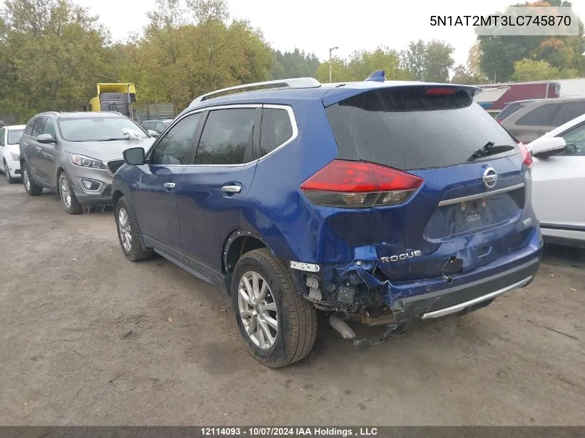 2020 Nissan Rogue VIN: 5N1AT2MT3LC745870 Lot: 12114093