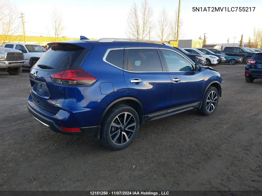 2020 Nissan Rogue VIN: 5N1AT2MV1LC755217 Lot: 12151250