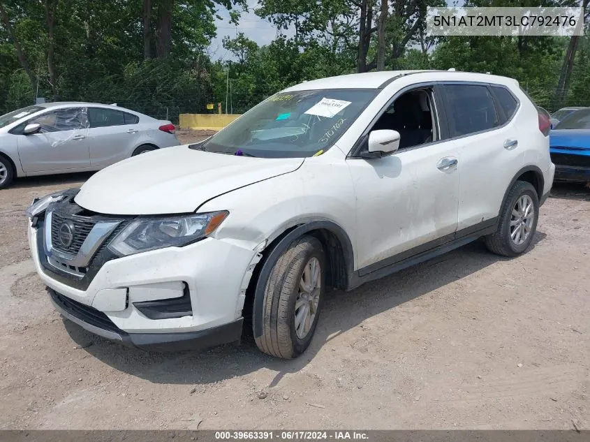 2020 Nissan Rogue Sv Fwd VIN: 5N1AT2MT3LC792476 Lot: 39663391