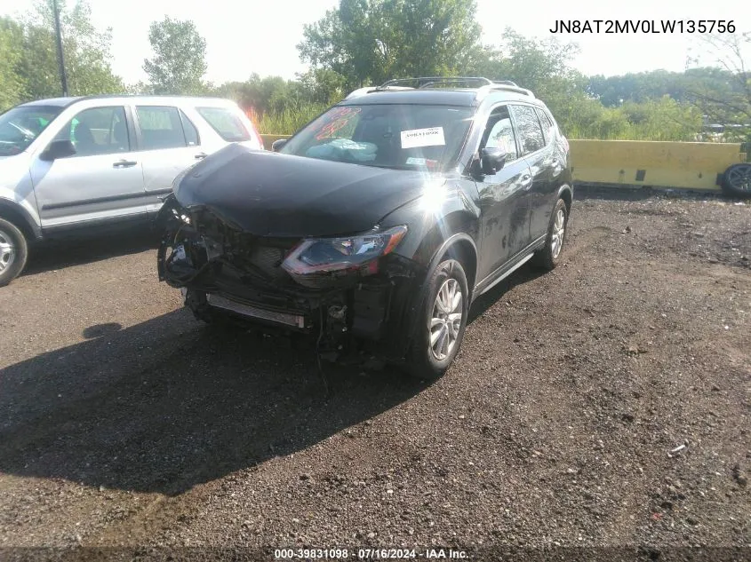 2020 Nissan Rogue S Intelligent Awd VIN: JN8AT2MV0LW135756 Lot: 39831098