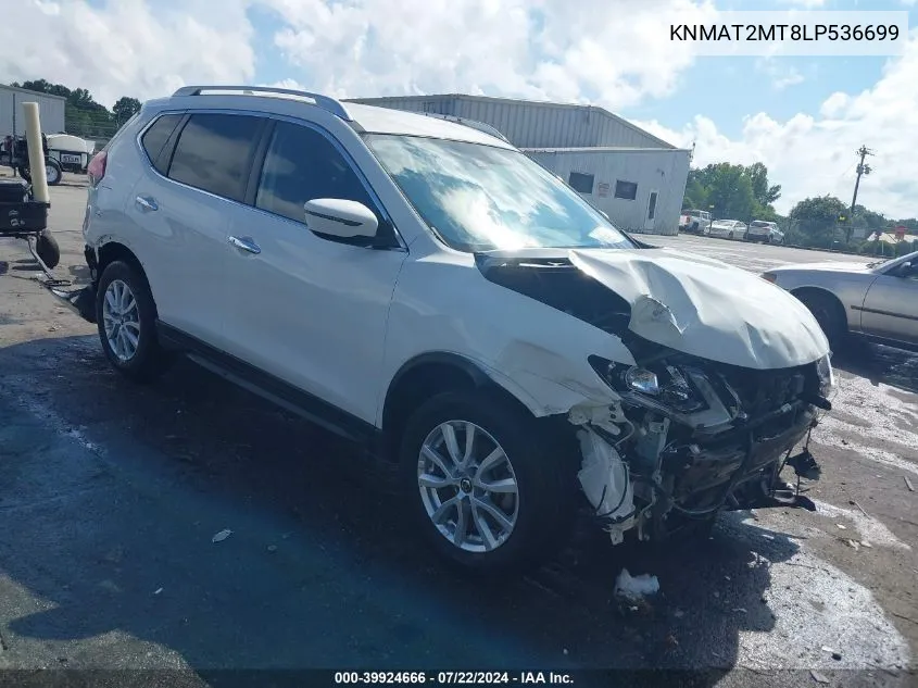 2020 Nissan Rogue Sv Fwd VIN: KNMAT2MT8LP536699 Lot: 39924666