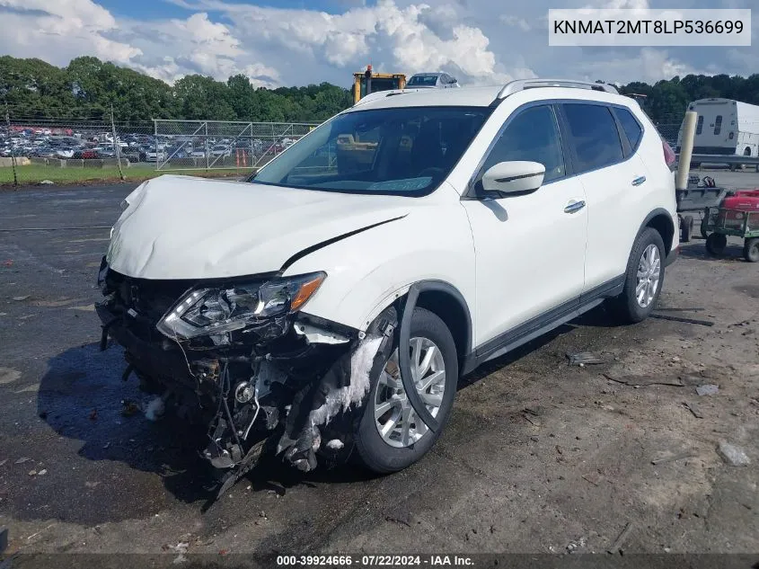 2020 Nissan Rogue Sv Fwd VIN: KNMAT2MT8LP536699 Lot: 39924666