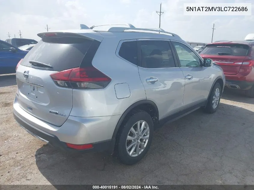 2020 Nissan Rogue S Intelligent Awd VIN: 5N1AT2MV3LC722686 Lot: 40015191