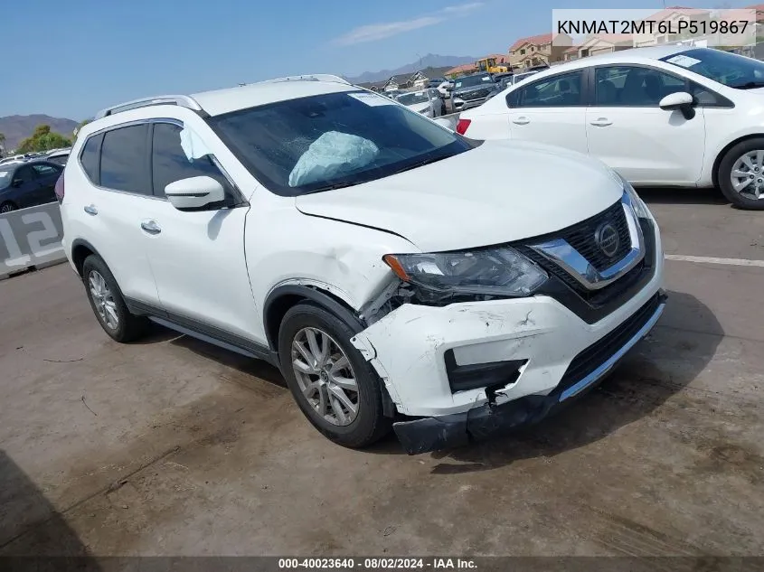 2020 Nissan Rogue Sv Fwd VIN: KNMAT2MT6LP519867 Lot: 40023640