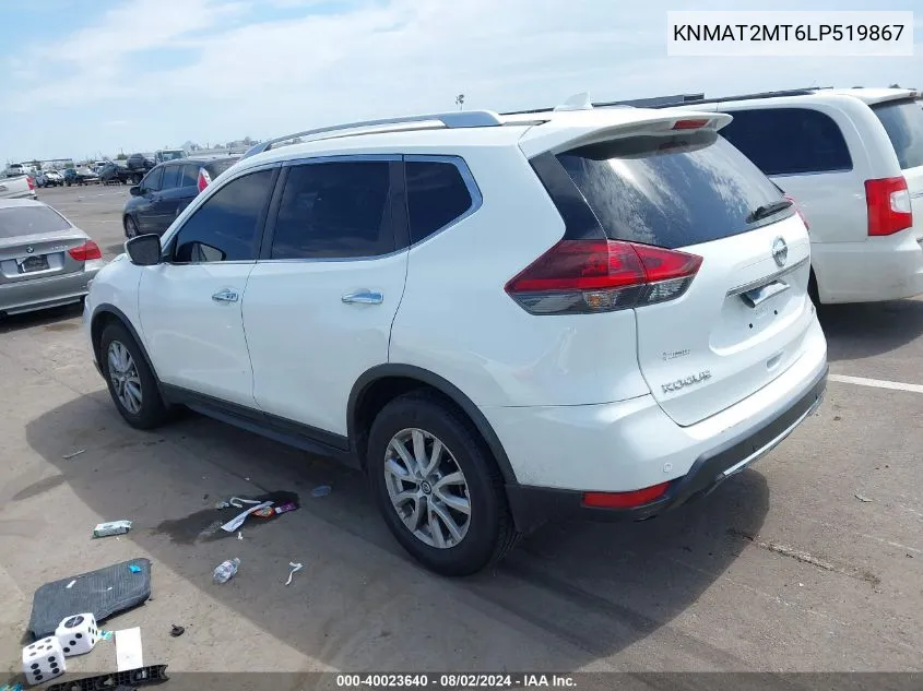 2020 Nissan Rogue Sv Fwd VIN: KNMAT2MT6LP519867 Lot: 40023640