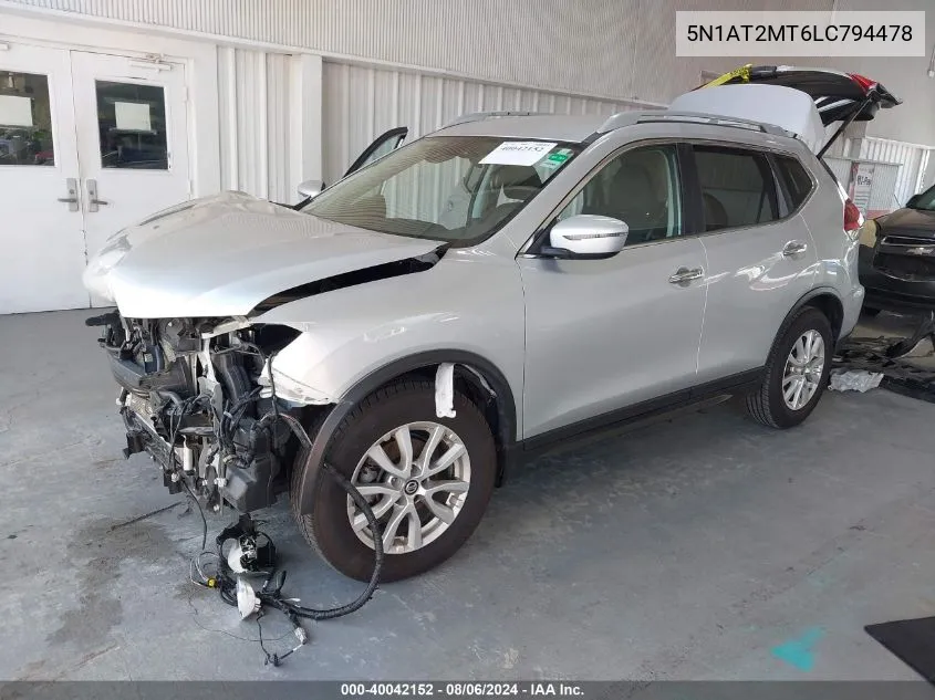 2020 Nissan Rogue Sv Fwd VIN: 5N1AT2MT6LC794478 Lot: 40042152