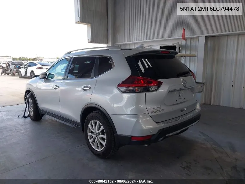 2020 Nissan Rogue Sv Fwd VIN: 5N1AT2MT6LC794478 Lot: 40042152